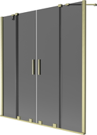 Paravan cadă Mexen Velar Duo cu 2 uși glisante 140 x 150 cm, grafit, auriu periat - 896-140-000-42-55