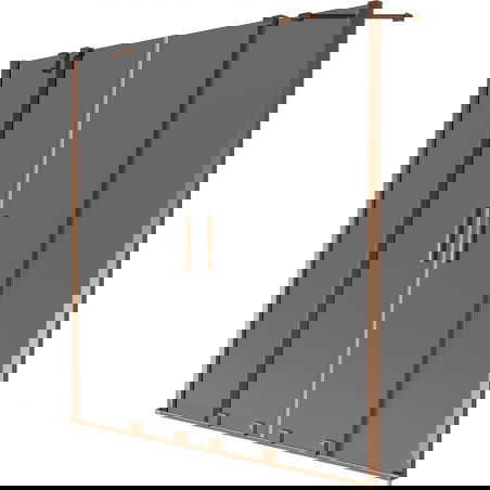 Mexen Velar Duo paravan de baie cu 2 uși glisante 140 x 150 cm, grafit, aur roz - 896-140-000-42-60