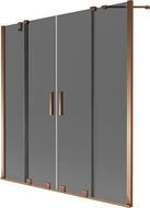 Mexen Velar Duo paravan de baie cu 2 uși glisante 140 x 150 cm, grafit, aur roz - 896-140-000-42-60
