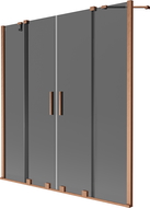 Mexen Velar Duo paravan cadă cu 2 canaturi glisante 140 x 150 cm, grafit, cupru periat - 896-140-000-42-65