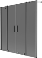 Mexen Velar Duo kétszárnyú eltolható fürdőkádparaván 140 x 150 cm, grafit, gun gray csiszolt - 896-140-000-42-66