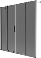 Mexen Velar Duo paravan pentru cadă, cu 2 panouri culisante 140 x 150 cm, grafit, gun gray periat - 896-140-000-42-66