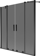 Paravan cadă cu două aripi glisante Mexen Velar Duo 140 x 150 cm, grafit, negru - 896-140-000-42-70