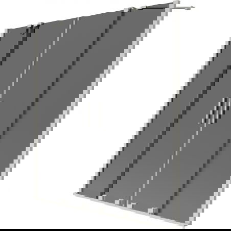 Mexen Velar Kétszárnyú fürdőszobai paraván, 140 x 150 cm, grafit, kefélt nikkel - 896-140-000-42-97