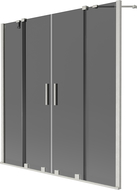 Mexen Velar Duo paravan cadă cu 2 aripi glisante 140 x 150 cm, grafit, nichel periat - 896-140-000-42-97