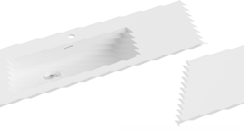 Mexen Otis bejárati mosdókagyló 101 x 46,5 cm, fehér matt - 25181001