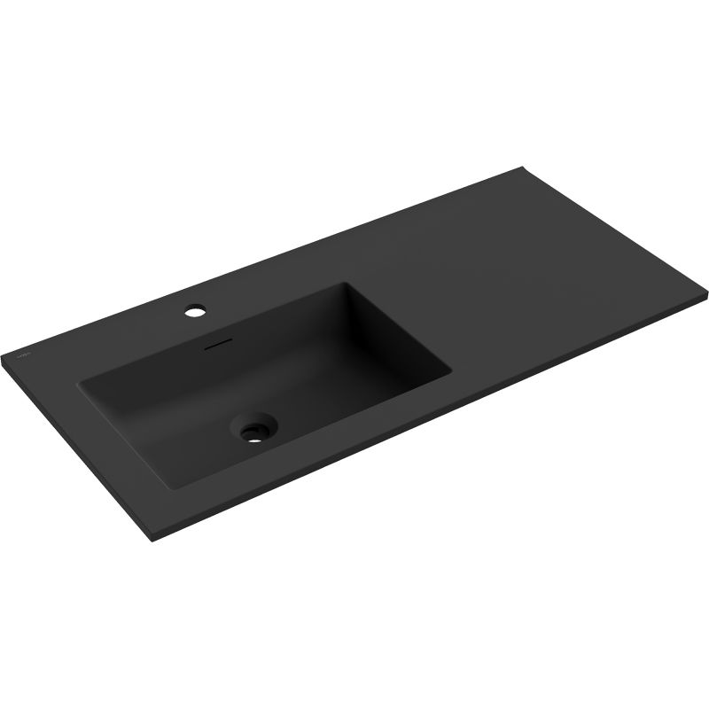 Mexen Otis pultba süllyesztett bal oldali mosdókagyló 101 x 46,5 cm, fekete matt - 25181071L