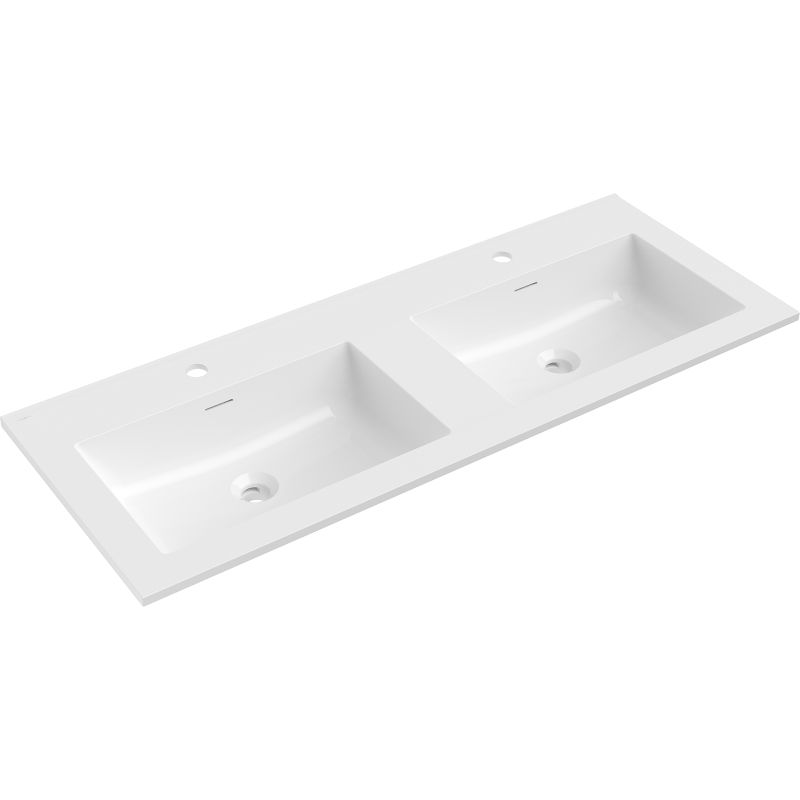 Mexen Otis chiuvetă dublă încastrată în blat 121 x 46,5 cm, alb lucios - 25181200D