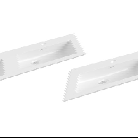 Mexen Otis chiuvetă dublă încastrată în blat 121 x 46,5 cm, alb lucios - 25181200D