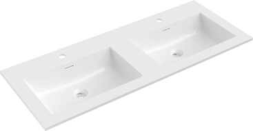 Mexen Otis dupla munkalapra süllyesztett mosdó 121 x 46,5 cm, fehér fényes - 25181200D
