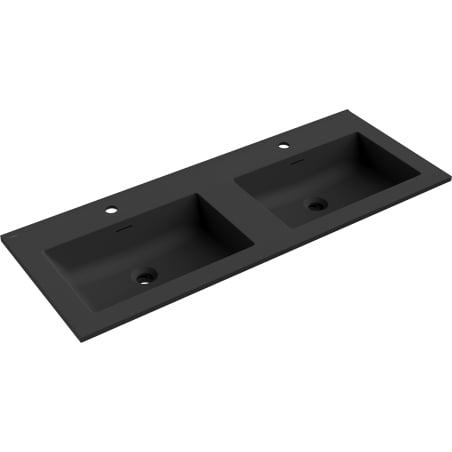Mexen Otis munkalapba süllyesztett dupla mosdó 121 x 46,5 cm, fekete matt - 25181271D