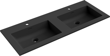 Mexen Otis munkalapba süllyesztett dupla mosdó 121 x 46,5 cm, fekete matt - 25181271D
