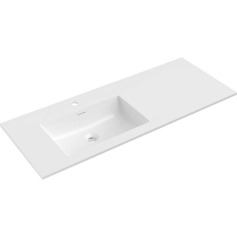 Mexen Otis chiuvetă încastrată în blat stânga 121 x 46,5 cm, alb lucios - 25181200L