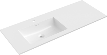 Mexen Otis chiuvetă încastrată în blat stânga 121 x 46,5 cm, alb lucios - 25181200L
