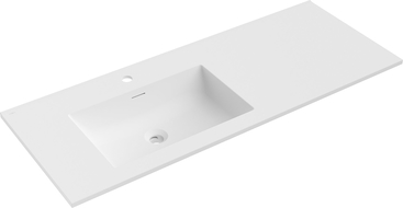 Mexen Otis chiuvetă încadrată în blat stânga 121 x 46,5 cm, alb mat - 25181201L