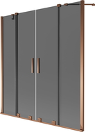 Mexen Velar Duo paravan cadă cu dublă extensie 160 x 150 cm, grafit, aur roz - 896-160-000-42-60