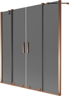 Paravan cadă Mexen Velar Duo 2-aripi culisante 160 x 150 cm, grafit, aur roz - 896-160-000-42-60
