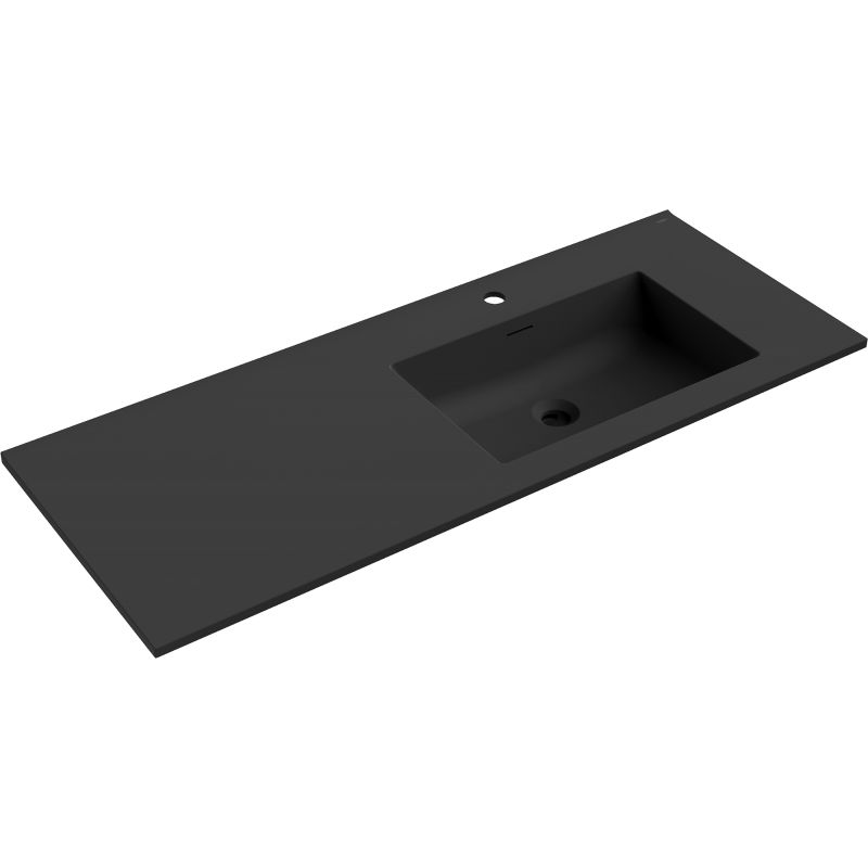 Mexen Otis pultba süllyesztett mosdókagyló jobb 121 x 46,5 cm, fekete matt - 25181271P
