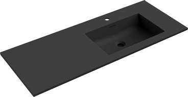 Mexen Otis munkalapba süllyesztett mosdókagyló jobb 121 x 46,5 cm, fekete matt - 25181271P