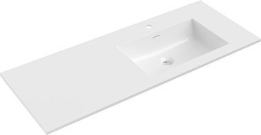 Mexen Otis chiuvetă încastrată în blat dreapta 121 x 46,5 cm, alb lucios - 25181200P