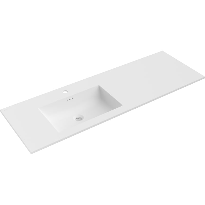 Mexen Otis chiuvetă încastrată în blat stângă 141 x 46,5 cm, alb mat - 25181401L