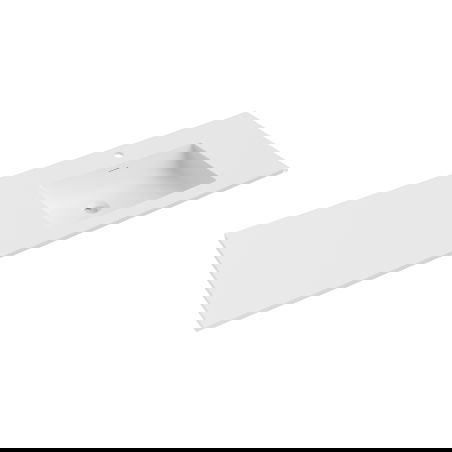 Mexen Otis chiuvetă încastrată în blat dreapta 141 x 46,5 cm, alb mat - 25181401P