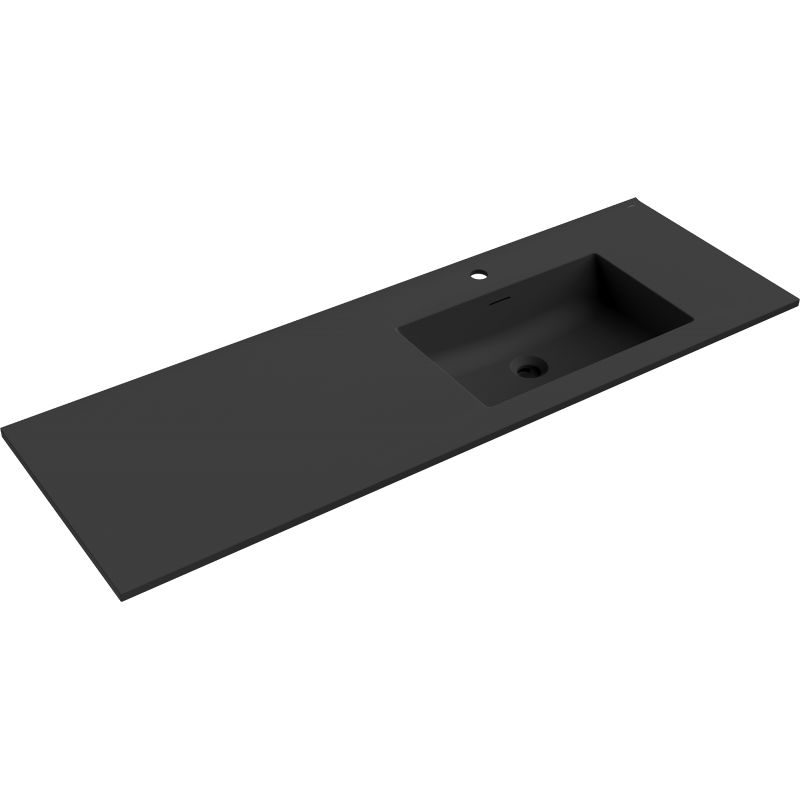 Mexen Otis chiuvetă încastrată în blat dreapta 141 x 46,5 cm, negru mat - 25181471P