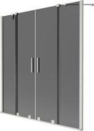 Mexen Velar Duo paravan pentru cadă cu 2 uși glisante 160 x 150 cm, grafit, nichel periat - 896-160-000-42-97