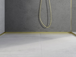 Mexen Line-B elülső zuhanyzószegély 130 cm, arany - 185003130U