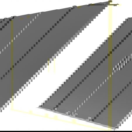 Mexen Velar Duo kétszárnyú, toló fürdőkád paraván 170 x 150 cm, grafit, arany - 896-170-000-42-50
