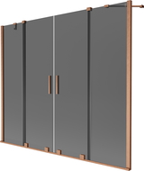 Mexen Velar Duo kádparaván, 2-szárnyú tolóajtó, 170 x 150 cm, grafit, kefélt réz - 896-170-000-42-65