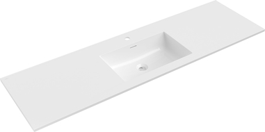 Mexen Otis chiuvetă încastrată în blat 161 x 46,5 cm, alb lucios - 25181600