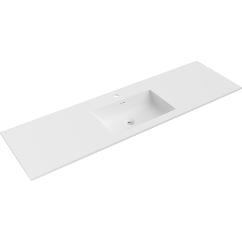 Mexen Otis munkalapba süllyeszthető mosdó 161 x 46,5 cm, fehér matt - 25181601