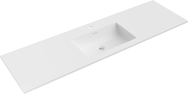 Mexen Otis munkalapba süllyeszthető mosdó 161 x 46,5 cm, fehér matt - 25181601
