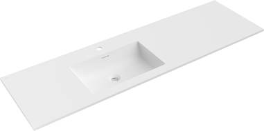 Mexen Otis chiuvetă încastrată în blat stânga 161 x 46,5 cm, alb mat - 25181601L