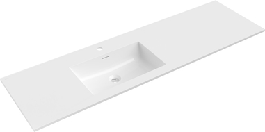 Mexen Otis chiuvetă încastrată în blat stânga 161 x 46,5 cm, alb lucios - 25181600L