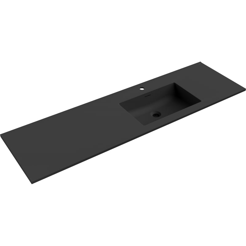 Mexen Otis chiuvetă încastrată în blat dreapta 161 x 46,5 cm, negru mat - 25181671P