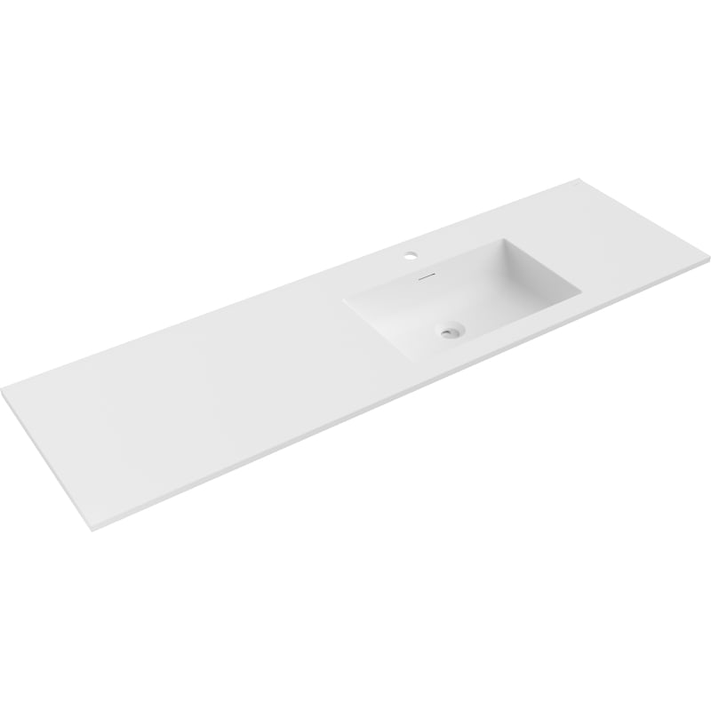 Chiuvetă Mexen Otis încastrată în blat dreapta 161 x 46,5 cm, alb mat - 25181601P
