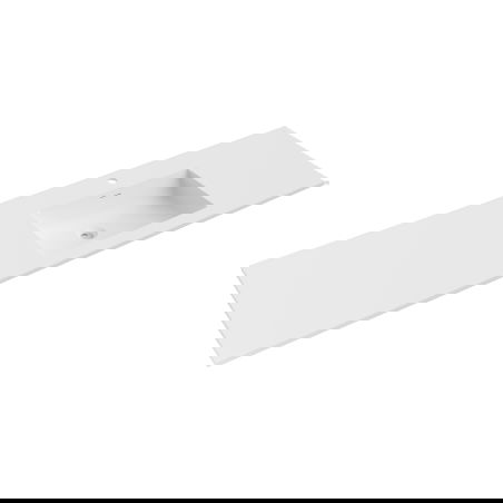 Chiuvetă Mexen Otis încastrată în blat dreapta 161 x 46,5 cm, alb mat - 25181601P