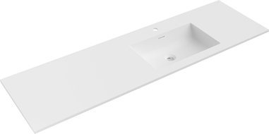 Chiuvetă Mexen Otis încastrată în blat dreapta 161 x 46,5 cm, alb mat - 25181601P