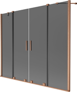 Mexen Velar Duo paravan cadă pliabil, 2-panouri 190 x 150 cm, grafit, cupru periat - 896-190-000-42-65