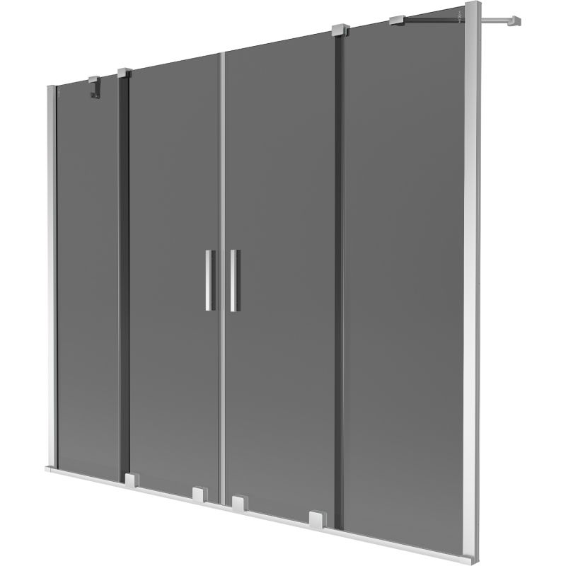 Mexen Velar Duo paravan de cadă, cu 2 uși culisante, 200 x 150 cm, grafit, crom - 896-200-000-42-01