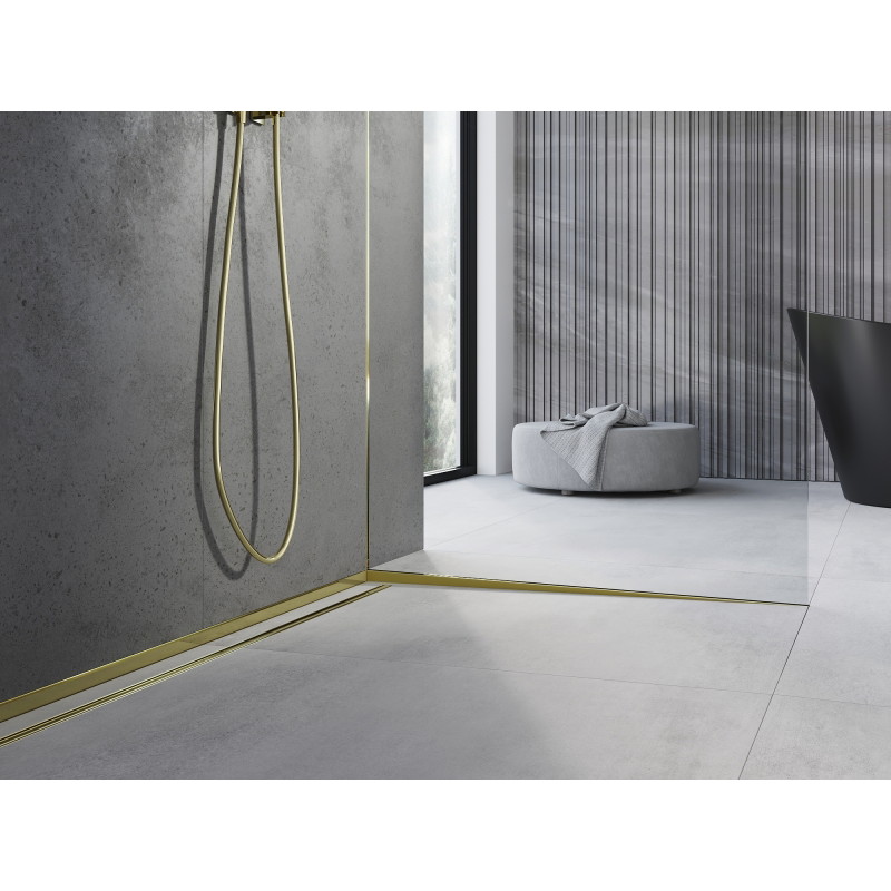 Mexen Line-B 120 cm-es lejtős léccel üveghez, jobb oldali, arany - 185004120R