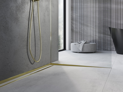 Mexen Line-B üveges zuhanylefolyó sín 120 cm jobb, arany - 185004120R