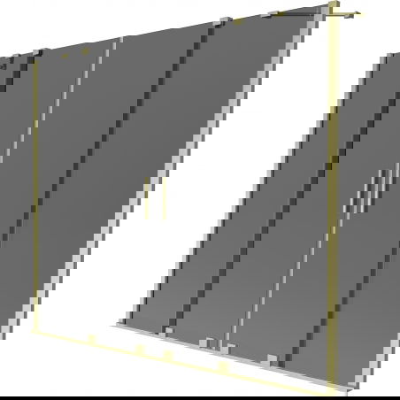 Mexen Velar Duo kétszárnyú tolófürdőszobai válaszfal 200 x 150 cm, grafit, arany kefélt - 896-200-000-42-55