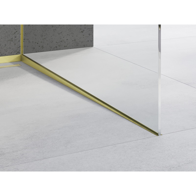 Mexen Line-B listă de scurgere pentru sticlă 120 cm dreapta, aurie periată - 185504120R