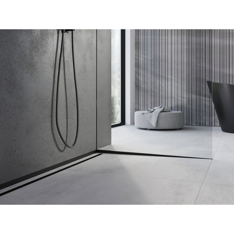 Mexen Line-B șină de scurgere pentru sticlă 120 cm dreapta, neagră - 187004120R