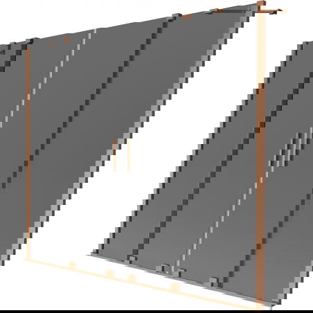 Mexen Velar Duo paravan de baie cu cadă, extensibil în 2 panouri, 200 x 150 cm, grafit, cupru periat - 896-200-000-42-65