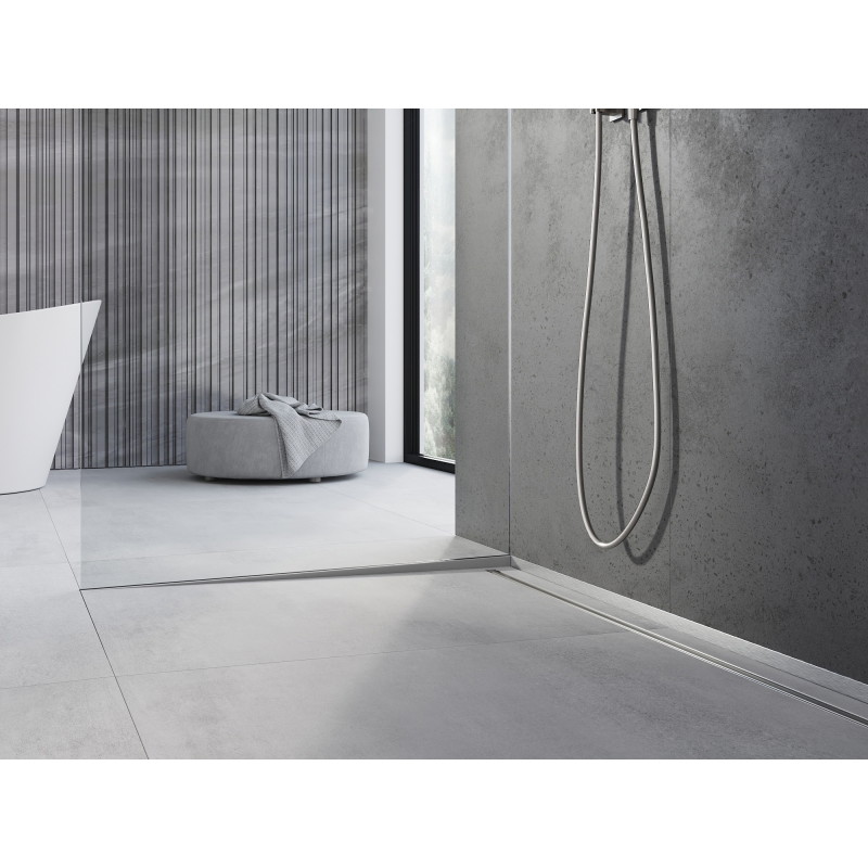 Mexen Line-B 120 cm bal oldali üvegszegély, inox - 181004120L
