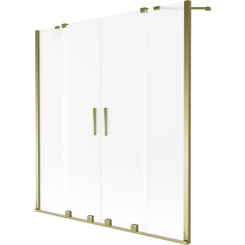 Paravan de cadă glisant Mexen Velar Duo cu 2 aripi 140 x 150 cm, mat, auriu - 896-140-000-32-50